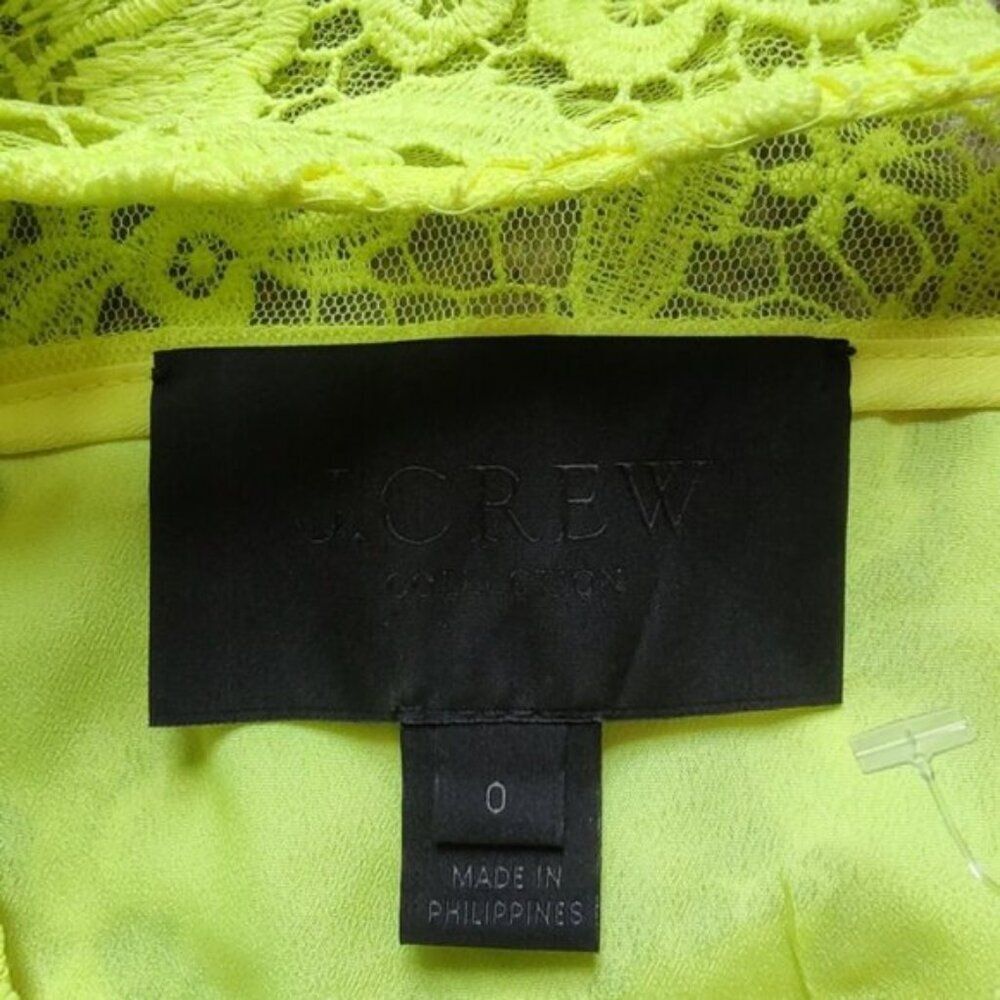 J Crew Collection lace dress bright yellow green size 0 - Picture 8 of 10